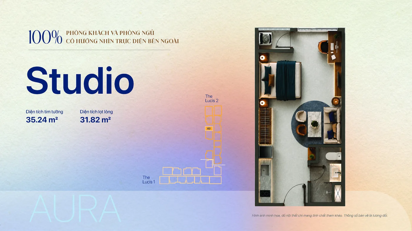 Mặt bằng căn hộ Studio · AURA